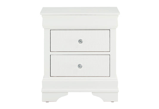 Pompei - Croc Nightstand - Metallic White