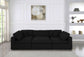 Serene - Linen Textured Fabric Deluxe Comfort Modular Sectional 6 Piece - Black