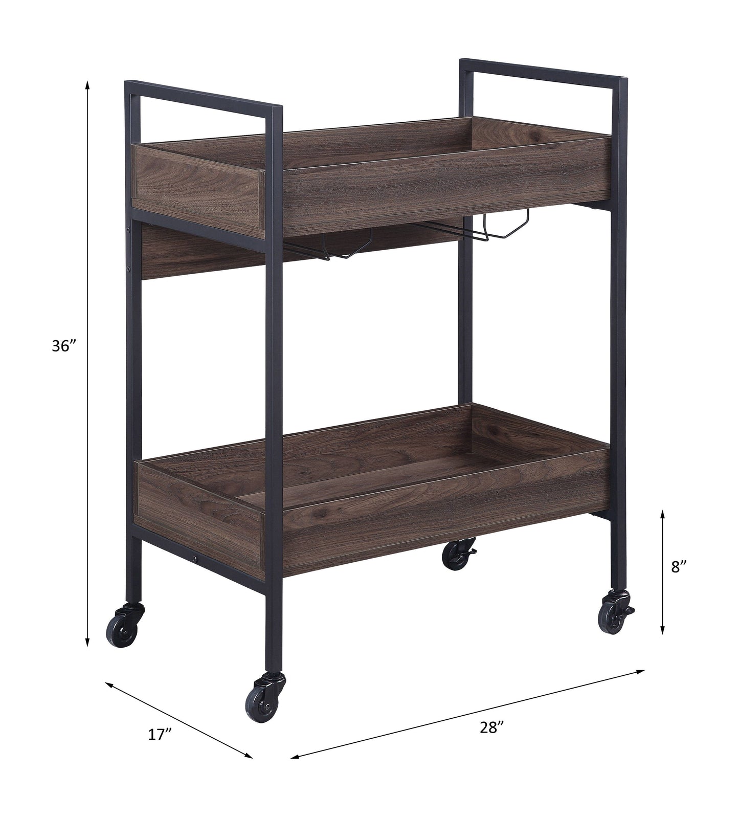 Jerrick - Kitchen Island - Walnut & Black Finish