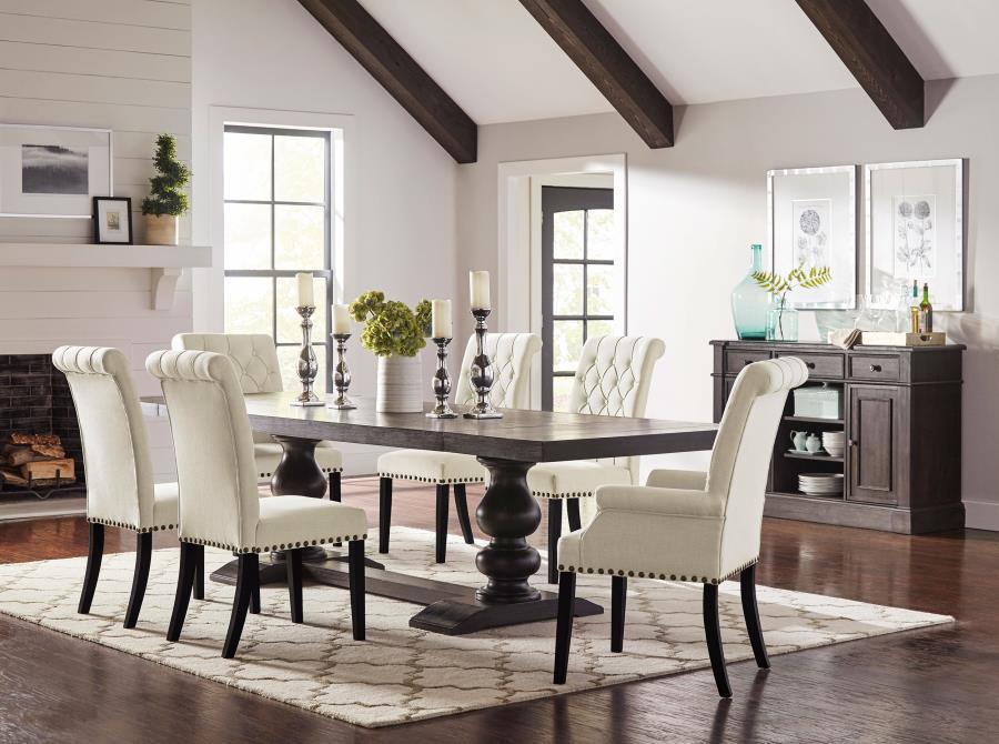 Phelps - Extension Leaf Dining Table Distressed Noir - Distressed Nior