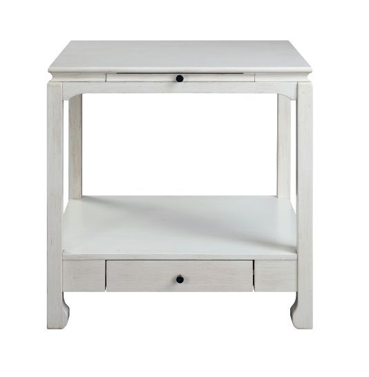 Seatlas - Accent Table - Antique White Finish