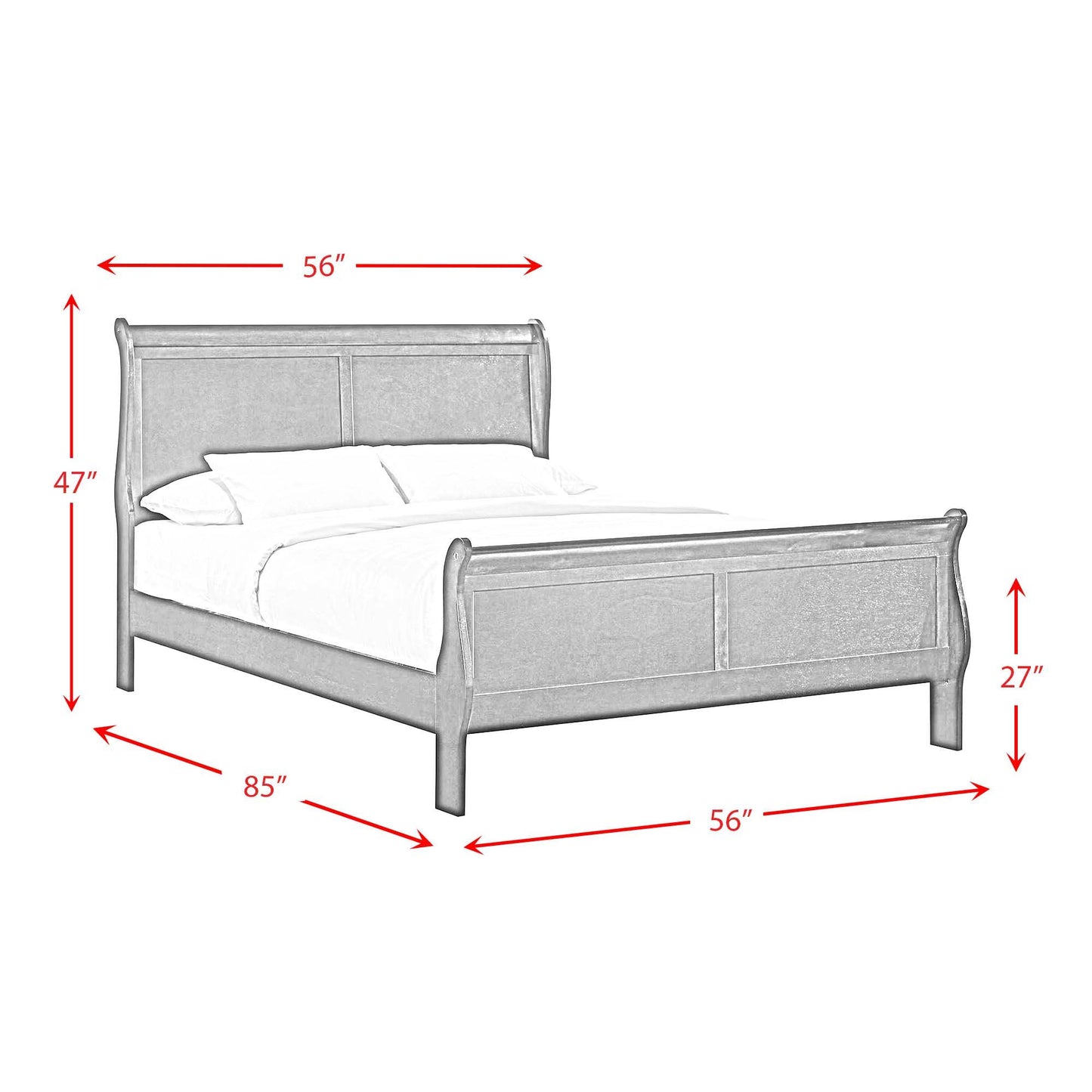 Louis Philippe - Panel Bed