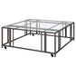 Adri - Square Glass Top Coffee Table With Casters