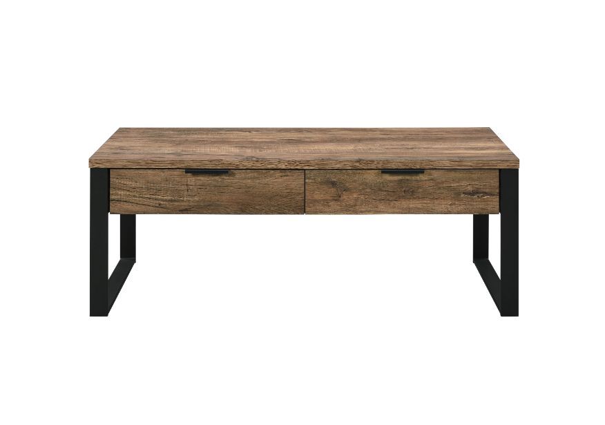 Aflo - Coffee Table - Weathered Oak & Black Finish