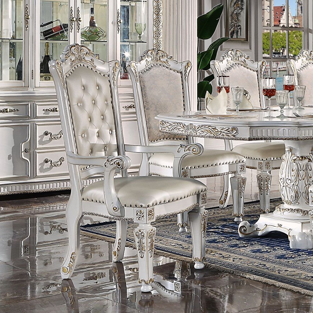 Vendom - Dining Chair (Set of 2) - PU & Antique Pearl Finish