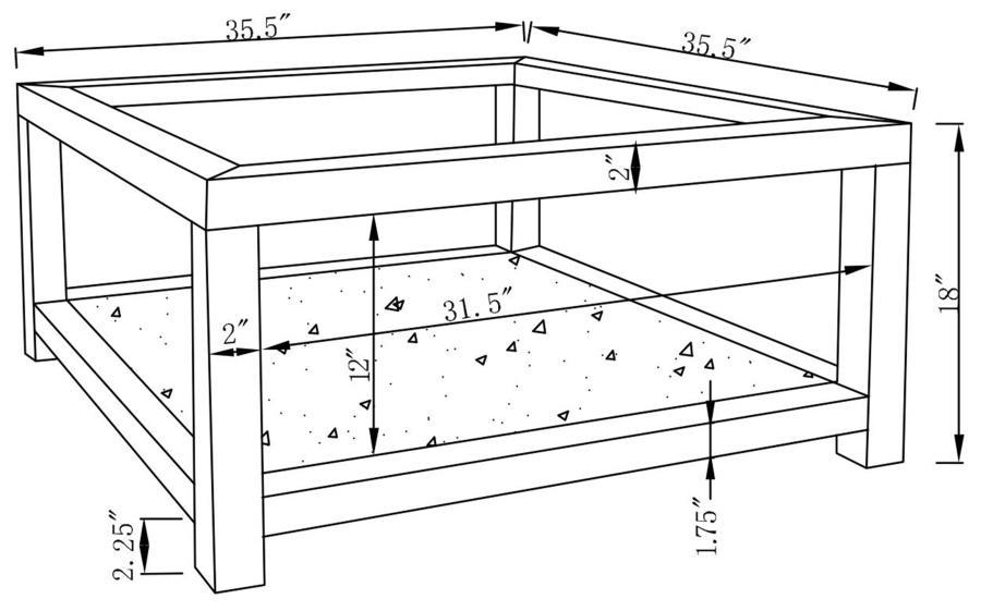 Valentina - Rectangular Coffee Table With Glass Top Mirror