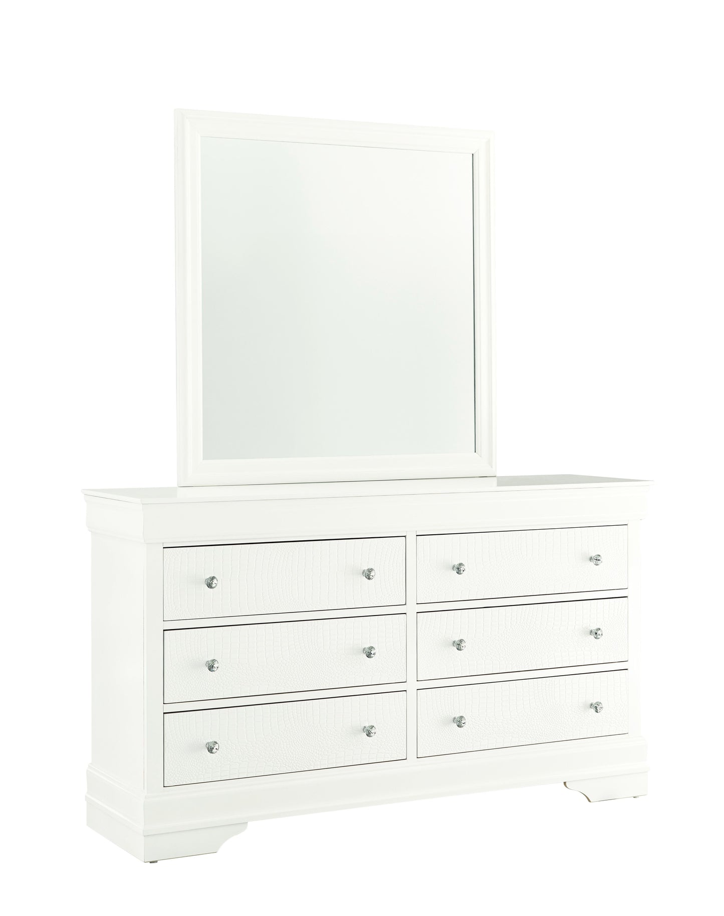 Pompei - 4 Piece Queen Bedroom Set (Queen Bed With LED, Dresser, Mirror, Nightstand) - White