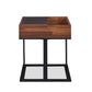 Sara - I - I End Table - Espresso PU, Walnut & Sandy Black