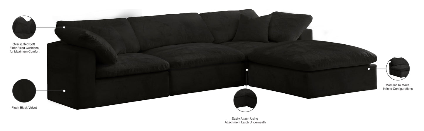 Cozy - Modular Sectional 4 Piece Cloud - Black