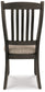 Tyler - Black / Grayish Brown - Dining Uph Side Chair (Set of 2) - Slatback