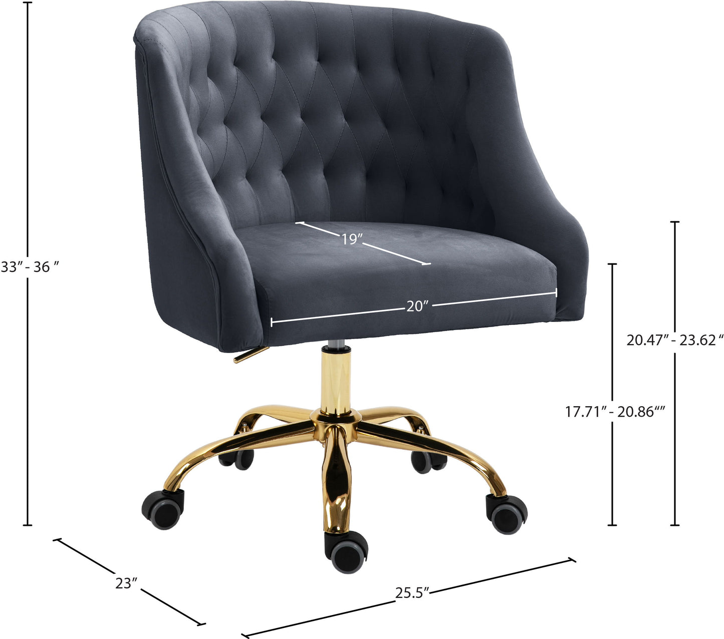 Arden - Office Chair with Gold Legs