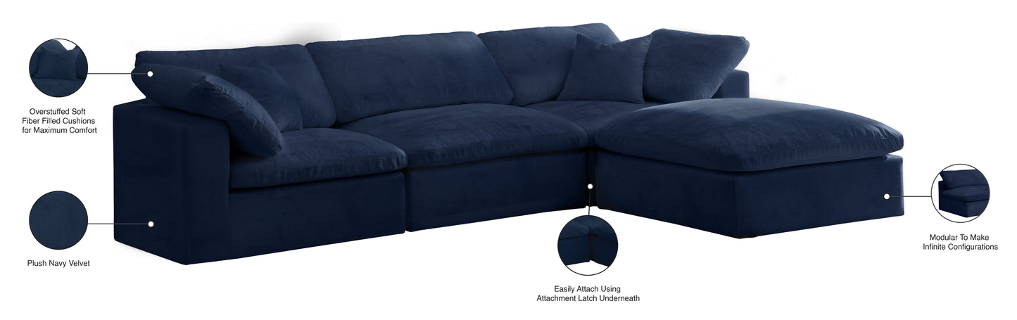 Cozy - Modular Sectional 4 Piece Cloud - Navy