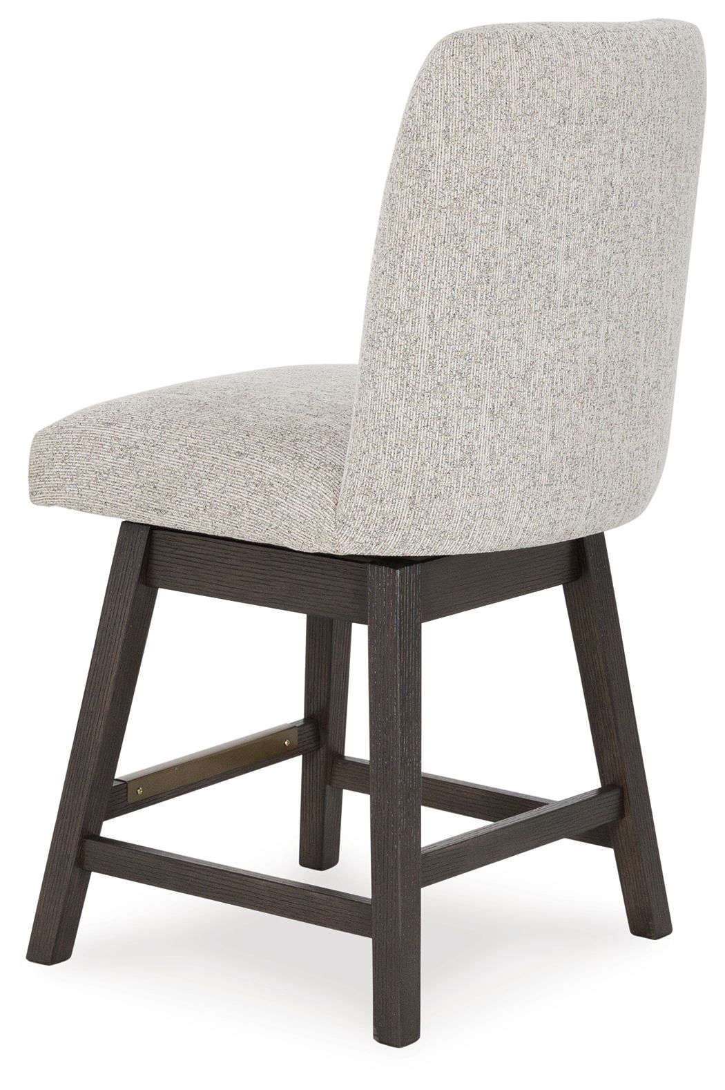 Burkhaus - Beige / Dark Brown - Upholstered Swivel Barstool (Set of 2)