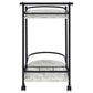 Desiree - 2-Tier Faux Marble Shelf Metal Bar Cart