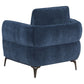 Lively - Chenille Upholstered Modern Track Arm Chair - Blue