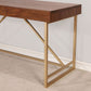 Halstein - Writing Desk - Light Walnut / Gold