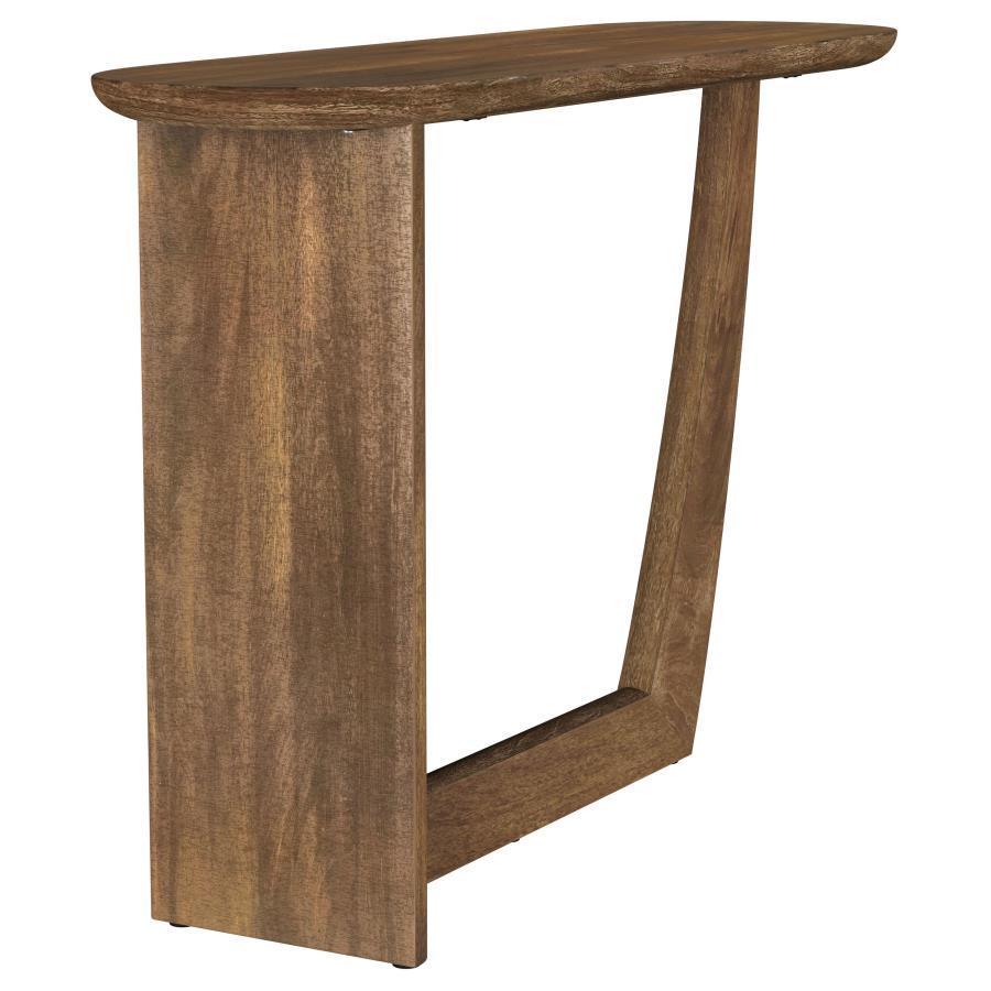 Fletcher - Oval Solid Mango Wood Entryway Console Table - Brown