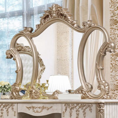 HD-9102 - Mirror - Champagne & Ivory Marbling