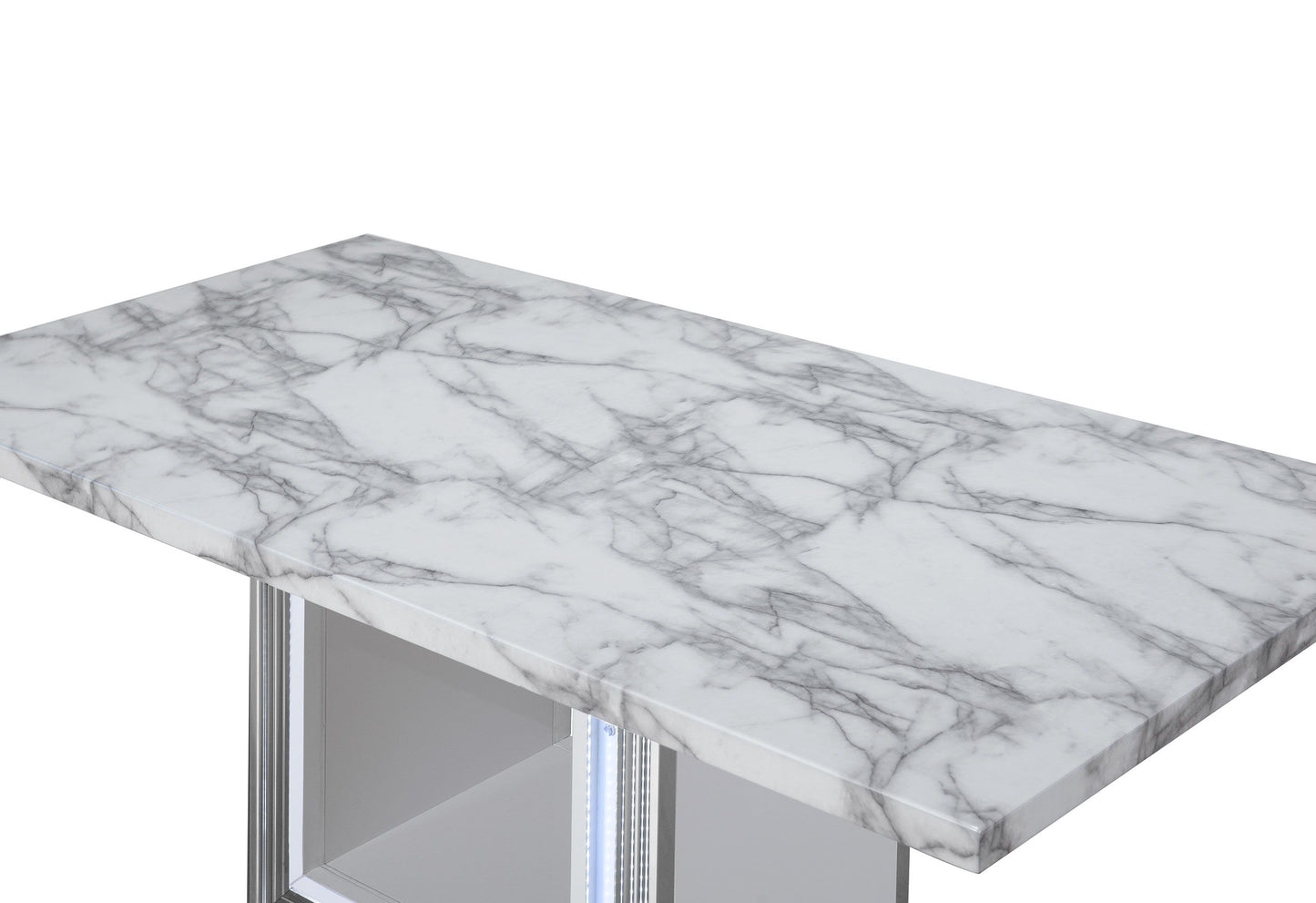 Ylime - Marble Dining Table - Light Gray / White