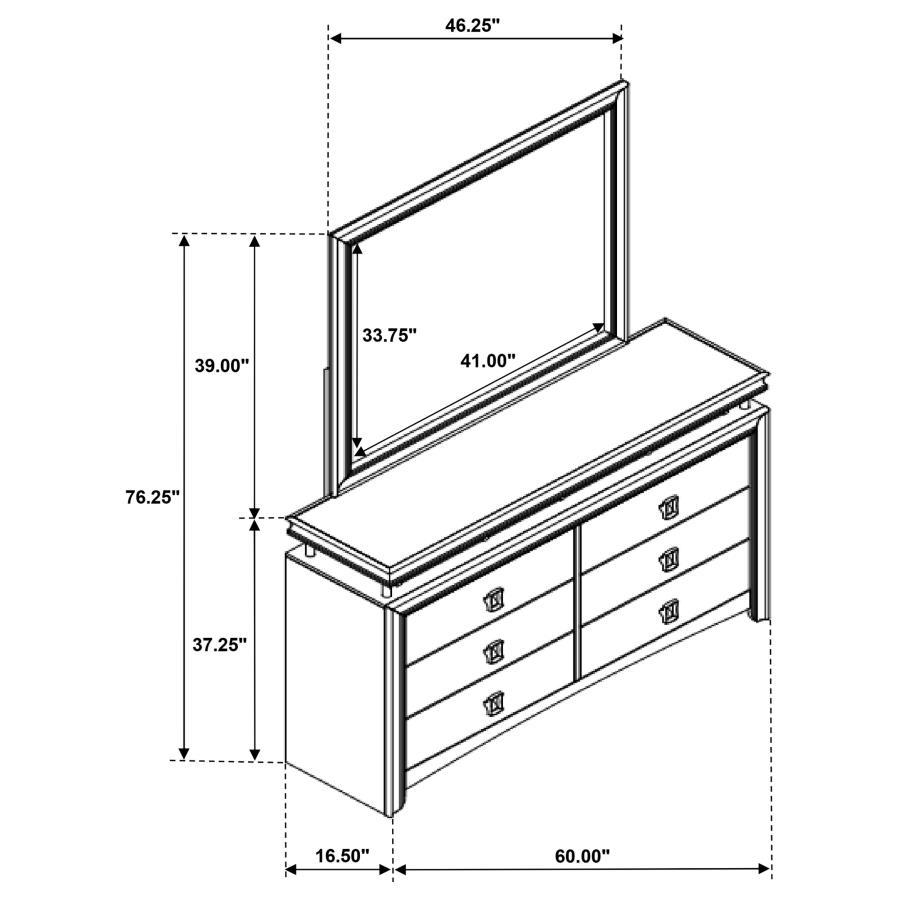 Giselle - 8-Drawer Dresser With Mirror - Rustic Beige