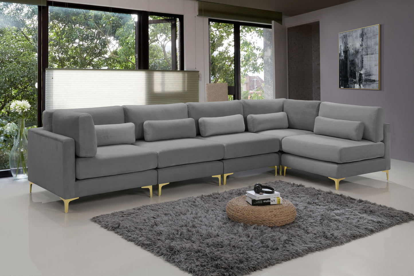 Julia - Modular Sectional 5 Piece - Gray