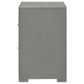 Ives - 2-Drawer Nightstand Bedside Table - Gray High Gloss