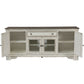 Magnolia Manor - Entertainment TV Stand - White - Glass Doors