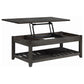 Cliffview - Lift Top Coffee Table With Storage - Cavities Gray