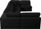 Serene - Linen Textured Fabric Deluxe Comfort Modular Sectional 6 Piece - Black - Fabric