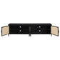 Amherst - 4-Door 78" Metal TV Stand Media Console - Black