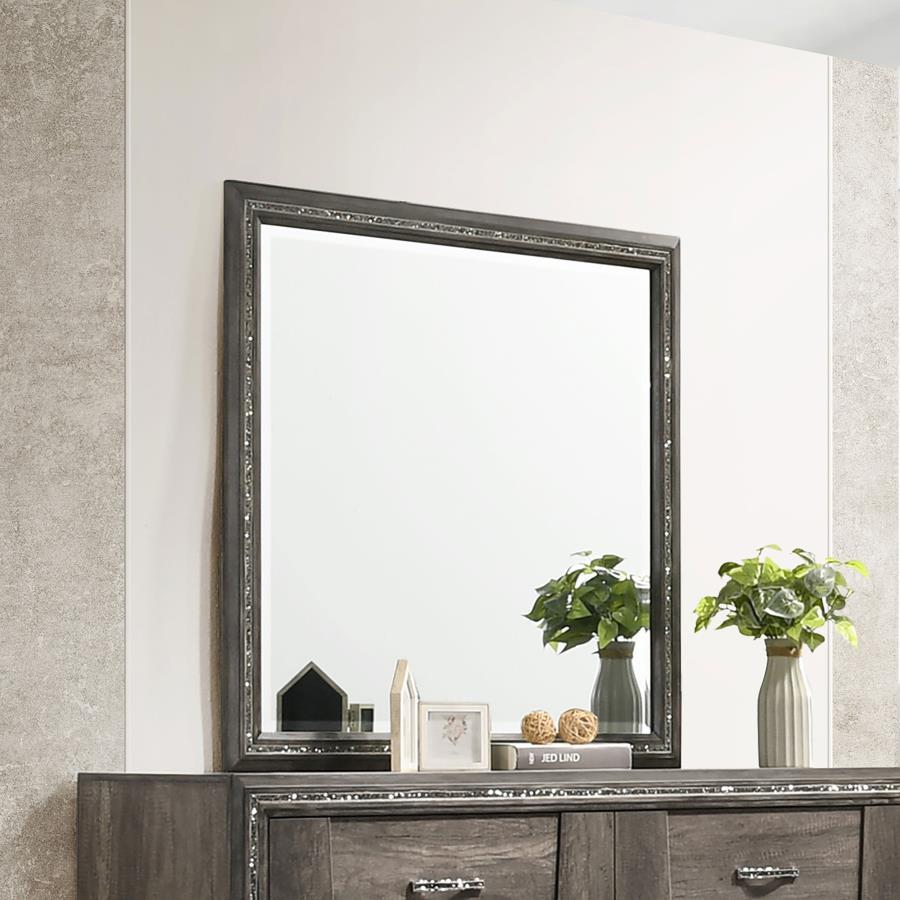 Janine - Square Dresser Mirror - Gray