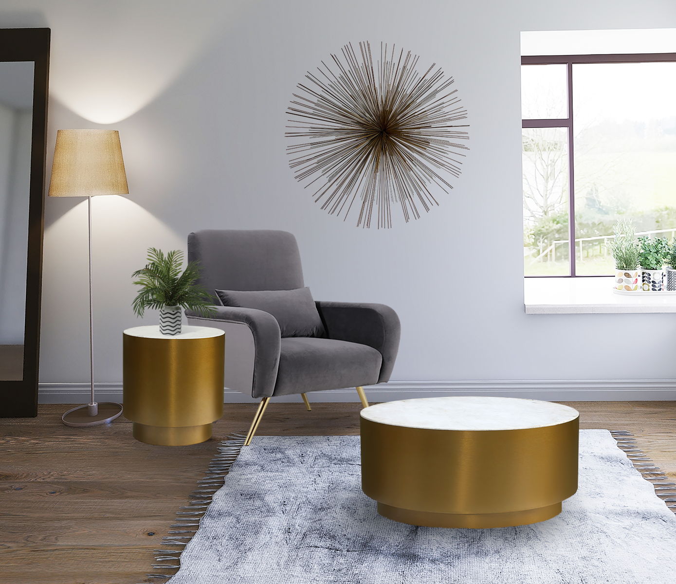 Presley - Coffee Table - Gold - Metal