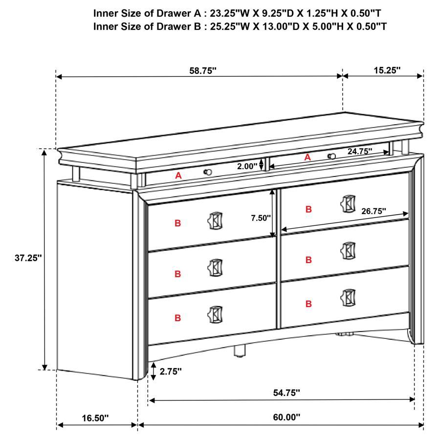 Giselle - 8-Drawer Dresser - Rustic Beige