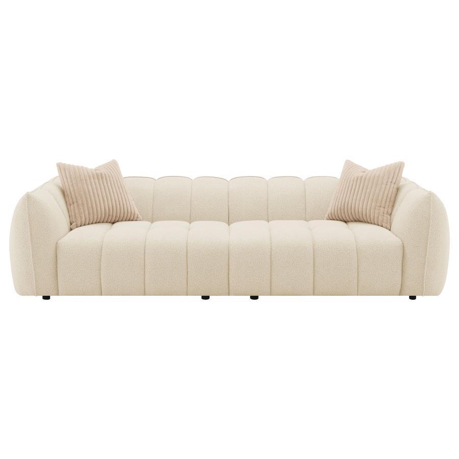 Winchester - Boucle Upholstered Extra Long Sofa - Sand Pebble