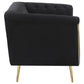 Holly - Upholstered Tuxedo Arm Tufted Loveseat - Black