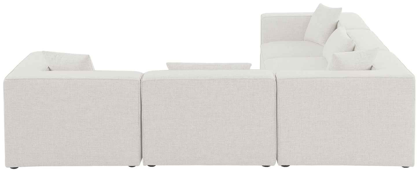 Cube - Modular Sectional 5 Piece - Cream - Fabric - Modern & Contemporary