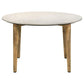 Aldis - Round Marble Top Coffee Table - White And Natural