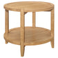 Camillo - Round Solid Wood End Table With Shelf - Maple Brown