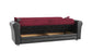 Ottomanson Avalon - Convertible Sofabed With Storage - Burgundy & Black