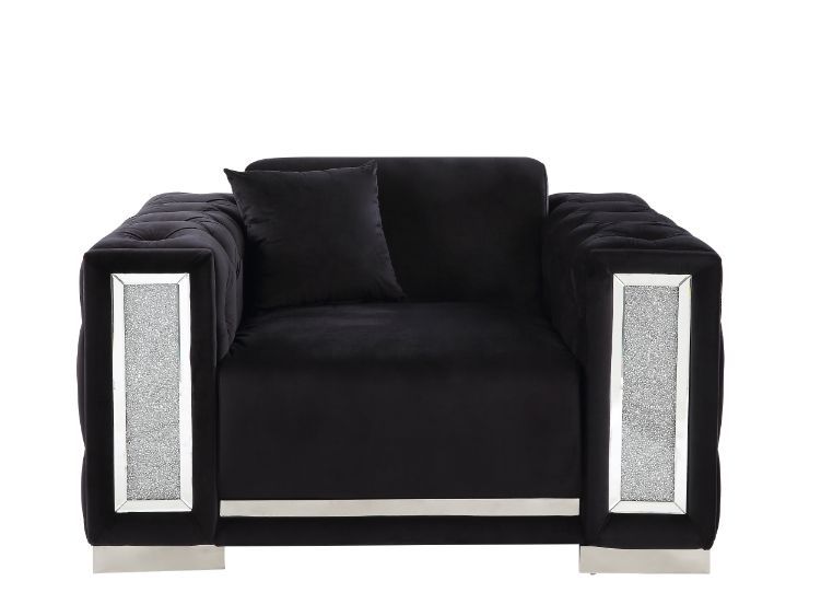 Trislar - Chair - Black Velvet - 33"