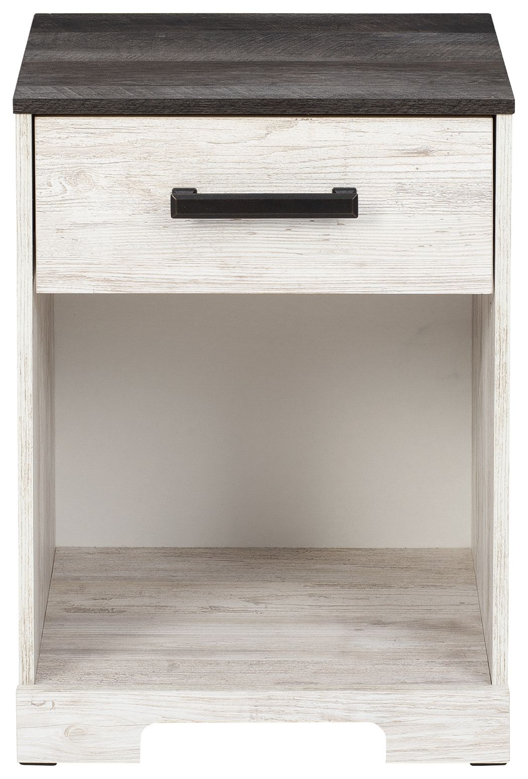 Shawburn - White / Black / Gray - One Drawer Night Stand - Open Cubby