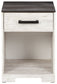 Shawburn - White / Black / Gray - One Drawer Night Stand - Open Cubby