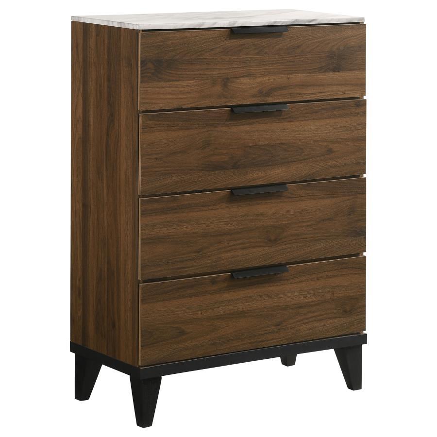 Mays - 4-Drawer Bedroom Chest - Walnut