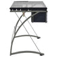 Melo - Glass Top Drafting Table With Storage - Silver