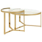 Delia - 2 Piece Round Glass Top Nesting Coffee Table