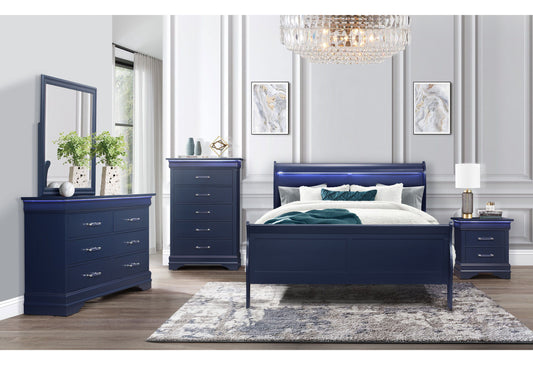 Charlie - 2 Piece King Bedroom Set (Bed And Nightstand) - Blue