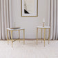 Baldwin - Round Marble Top Side Table - White And Gold