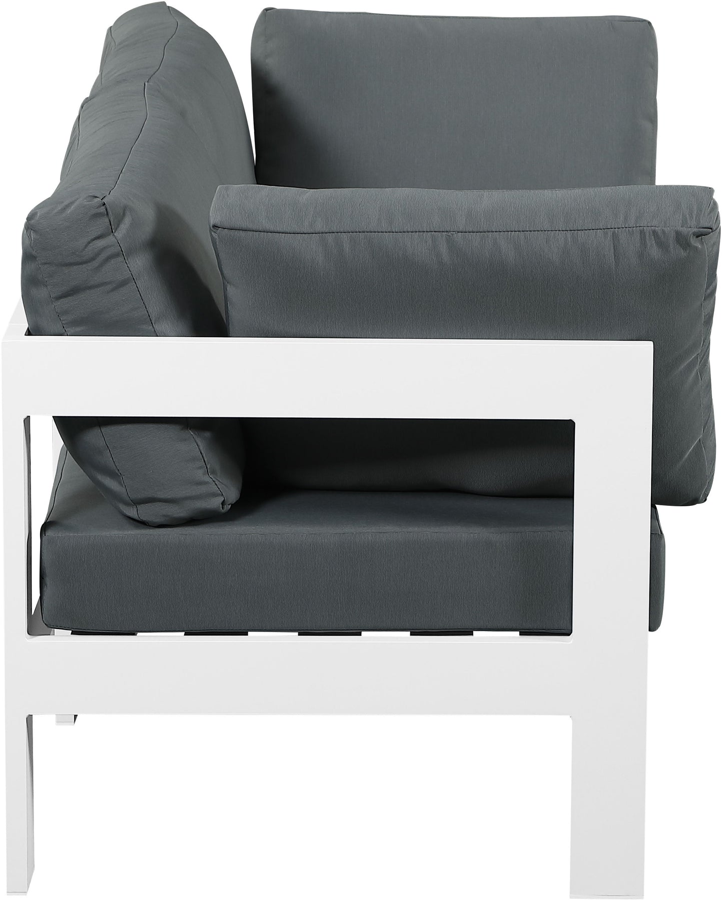 Nizuc - Outdoor Patio Modular Sofa - Grey - Fabric - Metal