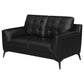 Moira - Upholstered Tufted Loveseat With Track Arms - Black