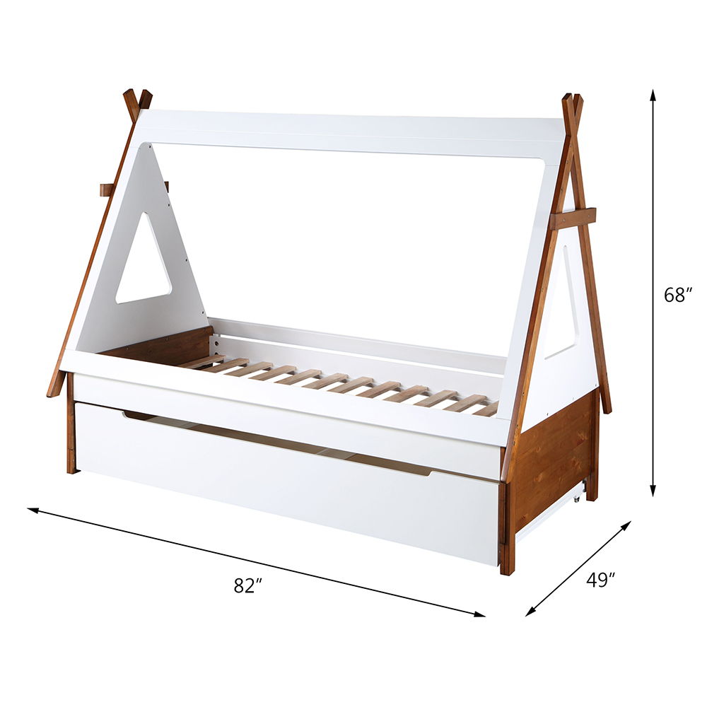 Loreen - Twin Bed - Oak & White Finish